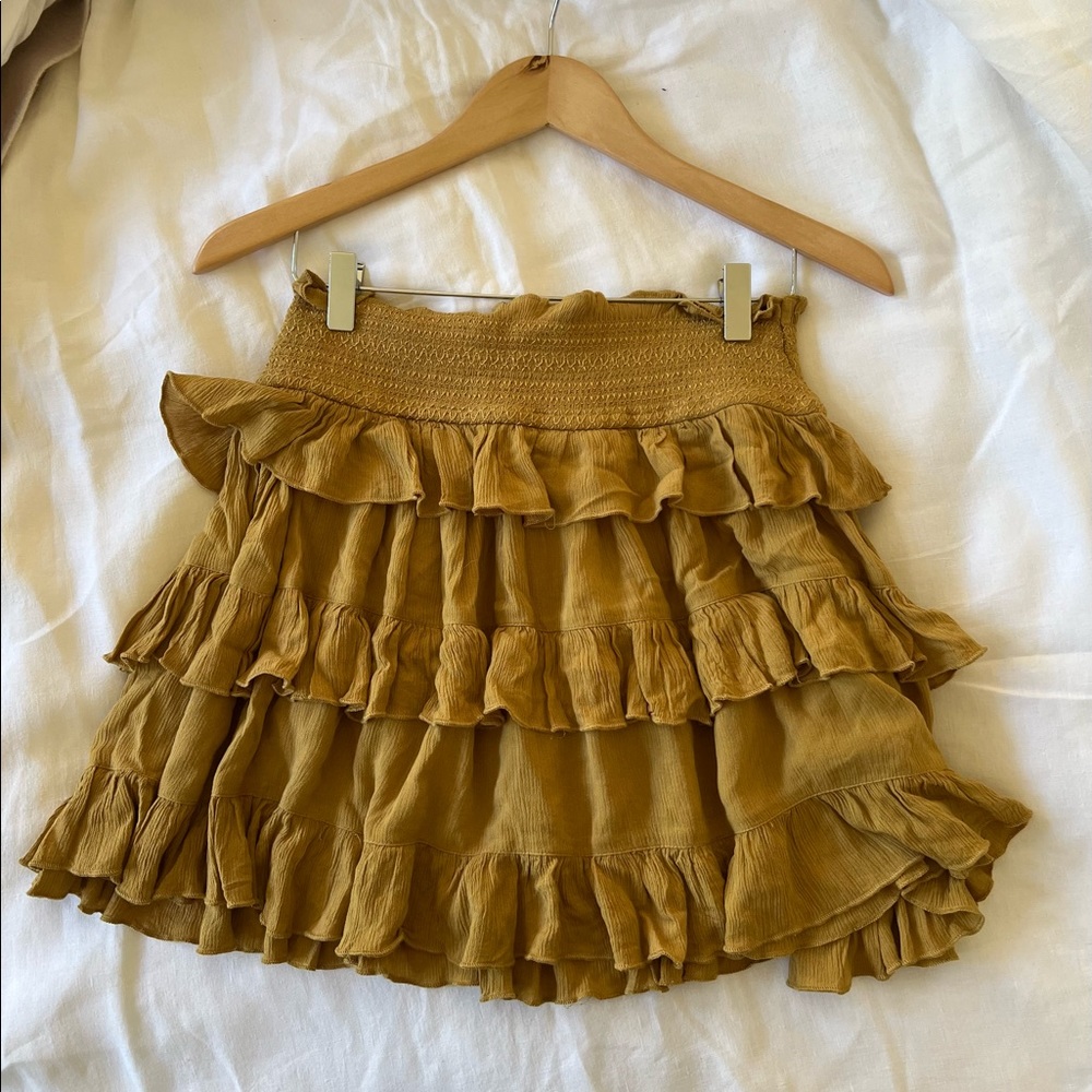 Gold Free People mini skirt